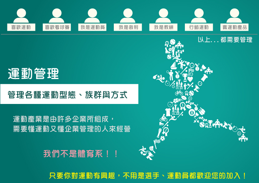 運動管理：包含各式各樣的型態
